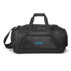 Black Qunitessential Duffel Bag w/ Handle and Shoulder Strap