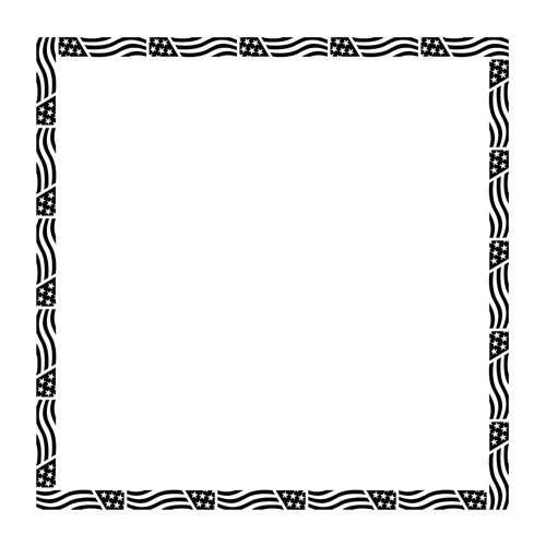 Simple Border for Patriotic Bandannas with American Flags