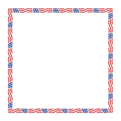 Red White and Blue American Flag Bandanna Border