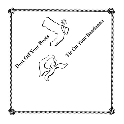 Cowboy Slogan Western Themed Bandana with Boots