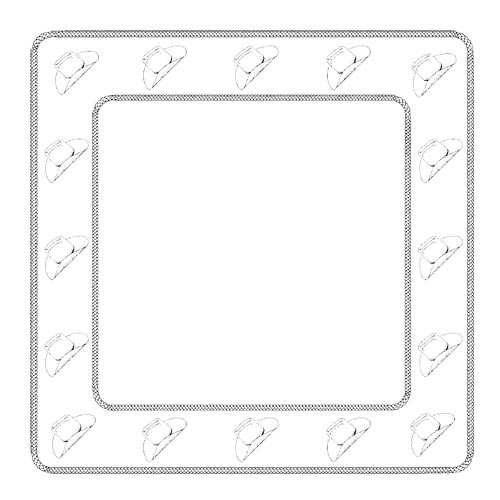 Texas Cowboy Hats on Bandanna Border