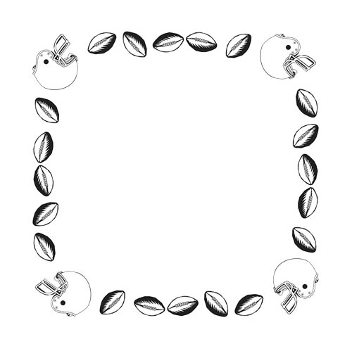 Footballs and Helmets on Bandanna Border for Sports Games