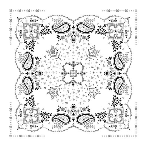 Detailed Cow Girl Paisley Look for Bandannas