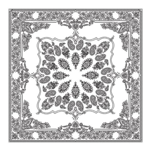 Bandannas with Flowery Paisley Patter