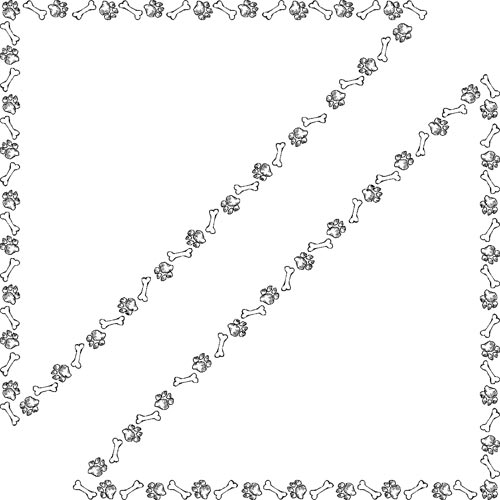 Neckerchief Pet Shop Design with Bones, Yarn, and Paw Prints