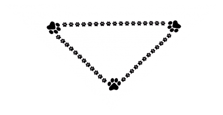 Neckerchief Triangle with Animal Paw Prints