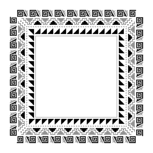 Bandanna with Geometric Tribal Shapes and Triangles