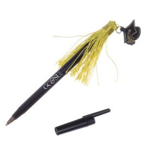 Capped Writing Pens with Large Gold Tassel and Grad Hat Emblem