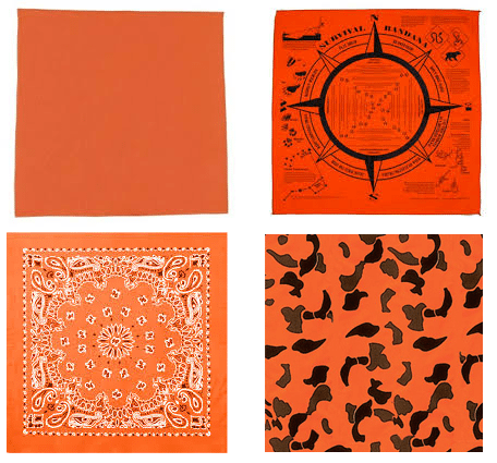 Orange Colored Hunting Bandanas - Pattern Ideas