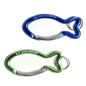 Large Fish Shaped Carabiner Clips with Silver Latch