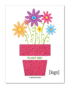 Postcard with Seed Paper Flower Pot