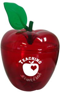 Red See Through Apple Shaped Jar