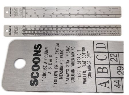 Stainless Steel or Aluminum Metal mixing gauge for measuring epoxy rations or for use as a test panel.