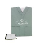 Note pad / journal book with with a cover made of scrubs fabric. 