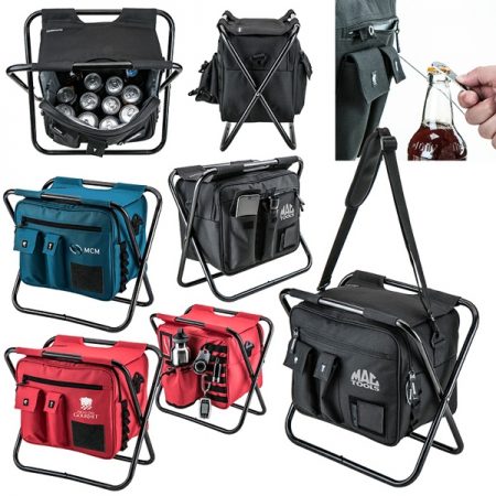 Fold open stool with Built In Cooler and Bottle Opener