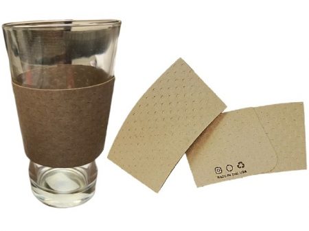 Recycled fiber beer glass insulating sleeve covers. 