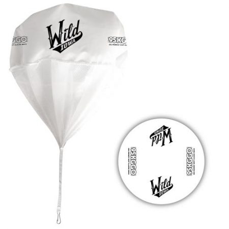 White Mini Gift Drop Parachutes with or without Customization. Stocked in the USA
