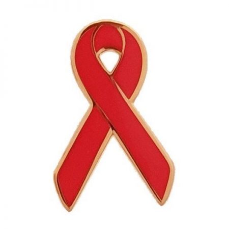 COVID-19 & Coronavirus Awareness Red Ribbon Lapel Pins