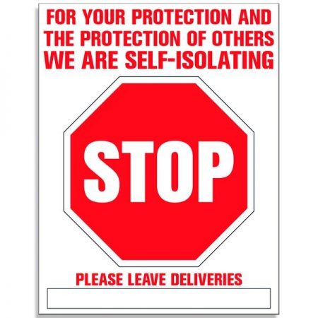 Covid-19 Self-Isolation Sign