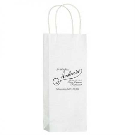Paper wine bag with custom imprint.