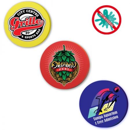 Tokens made with antimicrobial plastic.