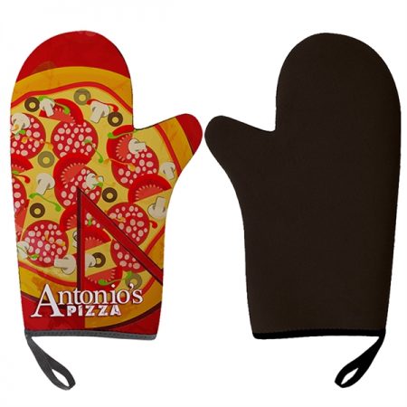 Left handed oven mittens that are also called kitchen mittens or cooking mittens.