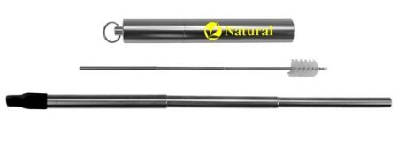 Telescoping Reusable straw in a custom printed case. 