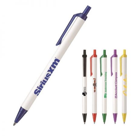 Bic Clic Stic style pen with a full color custom printed logo or branding.