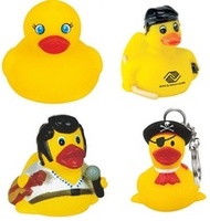 Latex free rubber ducks in promotional themes made from PVC Vinyl. 