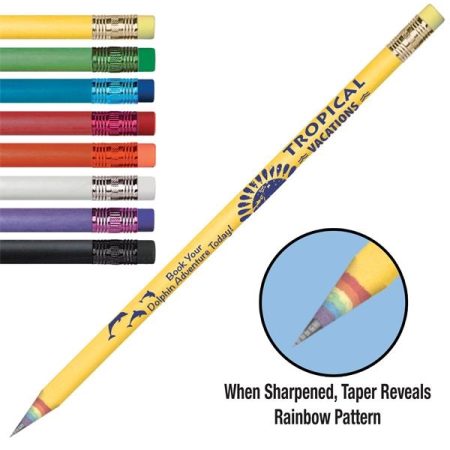 Personalized Eco-Friendly Arcus Rainbow Tapered Pencil w/ Customization