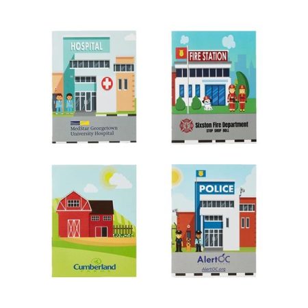 Customized Kids' Reusable Sticker Activity Book w/ Customization in Police, Hospital, Fire station, and Hospital
