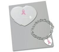 Breast Cancer Awareness Mirror Compact/Bracelet/Gift Set... from ASI 62820...