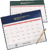 Large desk calendars / planners with your custom printed branding or personalized logo.