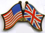 US and Britain Flags Lapel Pin