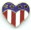 Heart Shaped US Flag Lapel Pin