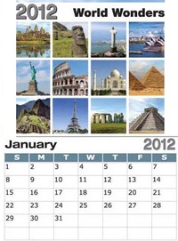 World Wonders Sticky Back Calendar... from ASI 79392 Premiums Plus Inc