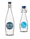 Glass Water Bottle with Wire Bale Top