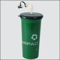 Recycled color 32 oz. cup with lid and straw, reusable and... from ASI 55990...