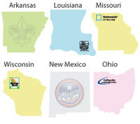 State Shaped - Large - Die Cut Post it Note... from ASI 91240 3M/Promotional...