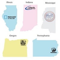 State Shaped - Medium - Die Cut Post it Note... from ASI 91240 3M/Promotional...