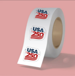 Stickers / Decals On Roll - 3.5mil - 2" x 2" - America's 250th Year -...