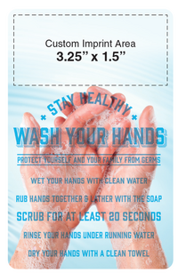 Hand Washing Magnet - 3.5x5 Round Corners - 25 Mil.