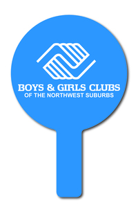 Custom shaped corrugated plastic bidder auction paddles / hand fans with......