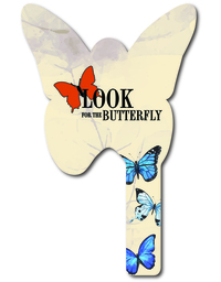 Custom shaped corrugated plastic bidder auction paddles / hand fans with......