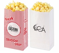 Coated Popcorn Bags - Red and White Striped or Solid White