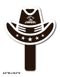 Cowboy Hat Shaped Plastic Auction Paddles / Numbered / Hand Fans