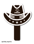 Cowboy Hat Shaped Plastic Auction Paddles / Numbered / Hand Fans