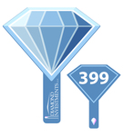 Diamond Shaped Plastic Auction Paddles / Numbered Bidder Fans