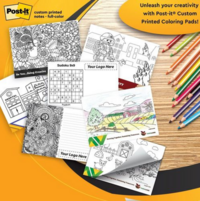 6" x 8" Full Color Coloring Post it Notes Pad... from ASI 91240...