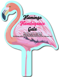 Flamingo Shaped Plastic Auction Paddles / Numbered Fans